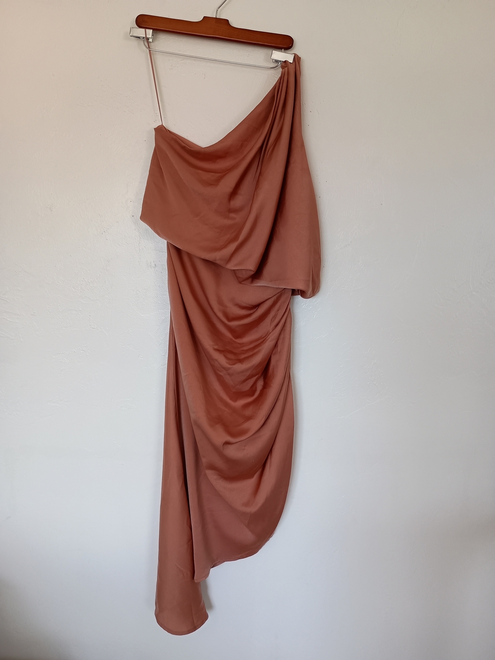 NWT Mable Vivienne Dress One-Shoulder Midi Draped Evening Dress Md4349